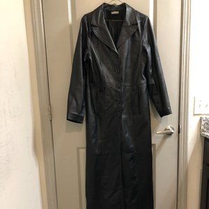Vintage Full Length Leather Trench Coat